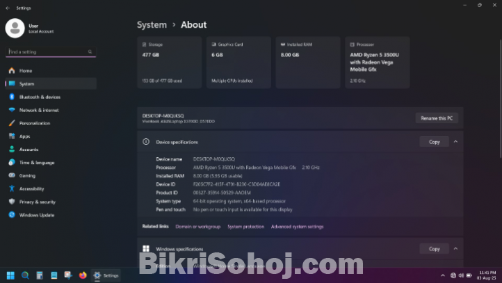 Asus D570dd Amd Ryzen 5 3500u Nvidia 1050